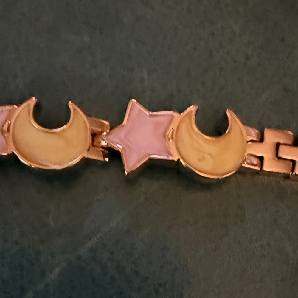 Gold and Pink Moon and Star Apple Watch band